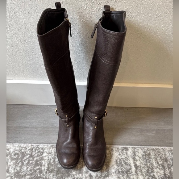 Brown Leather Riding Boots - Tory Burch - Picture 4 of 5